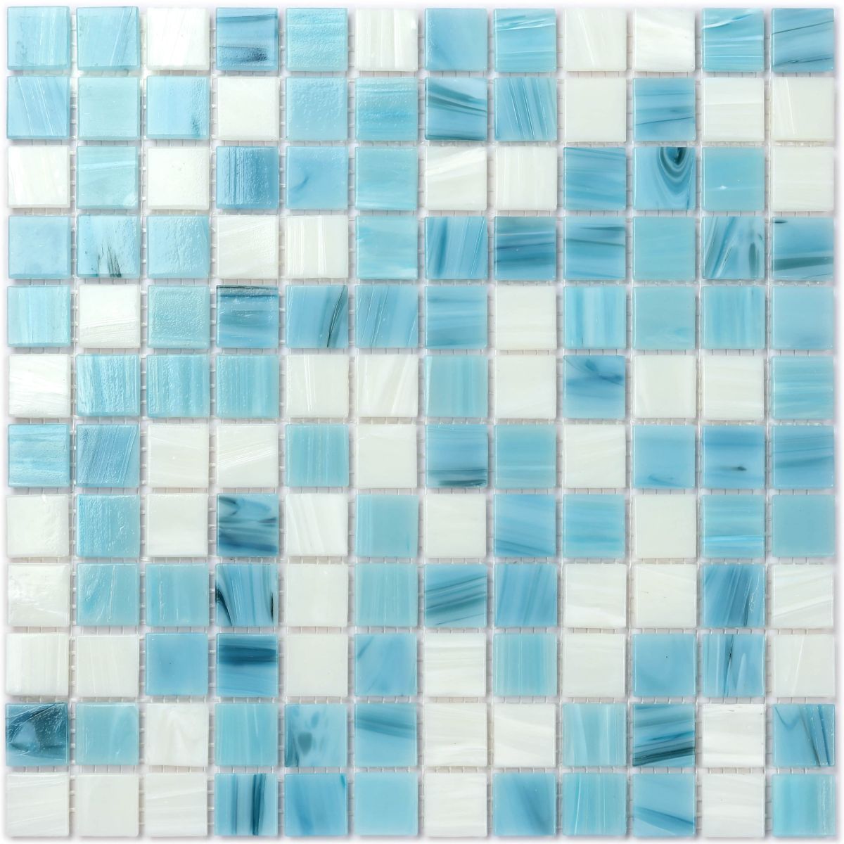 Glass Blue White Mix Mosaic Tile for Pool