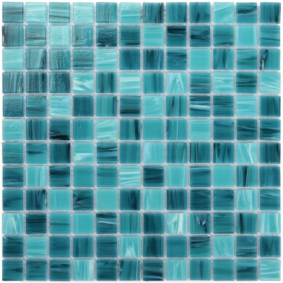 Green Square Iridescent Pool Mosaic Tile 