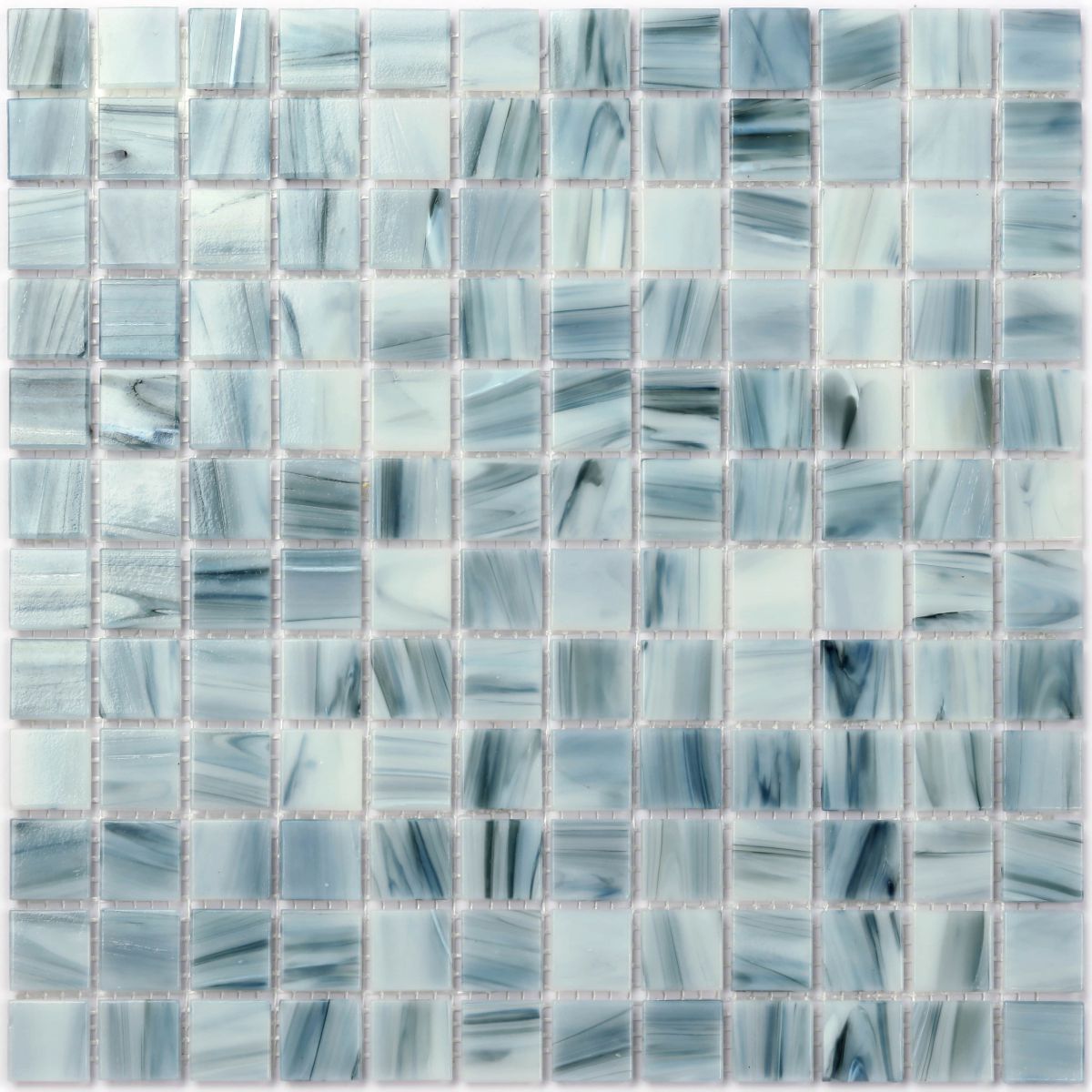 Glass Mosaic Stream Strip Veins Pattern - deep blue