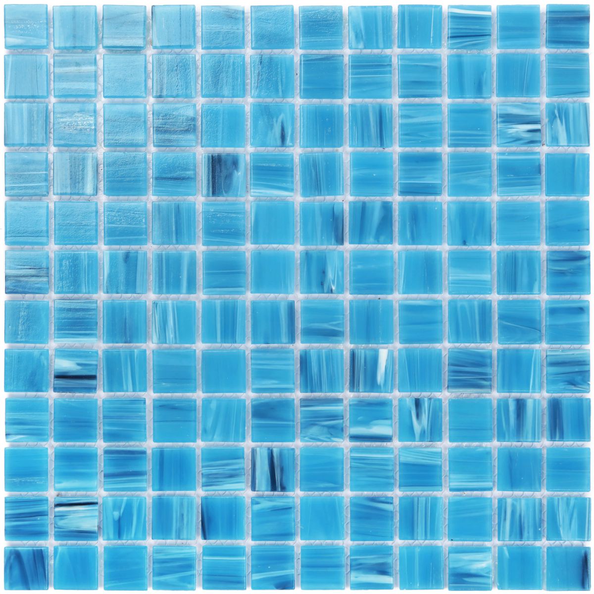 Glass Mosaic Stream Strip Veins Pattern - bright blue