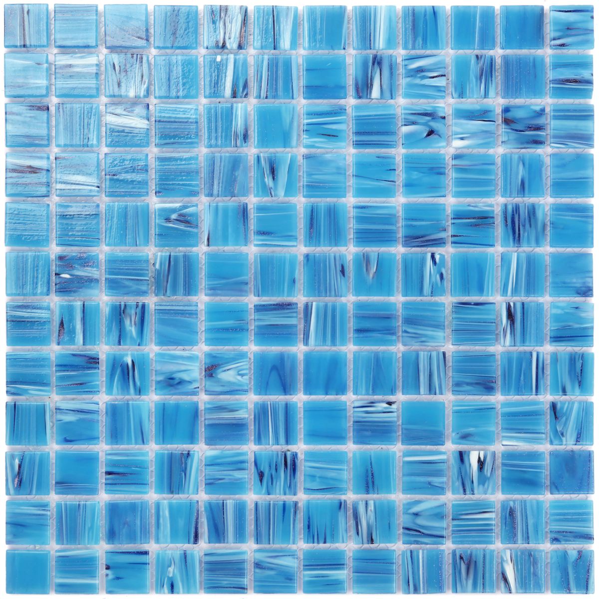 Glass Mosaic Stream Strip Veins Pattern - Royal blue