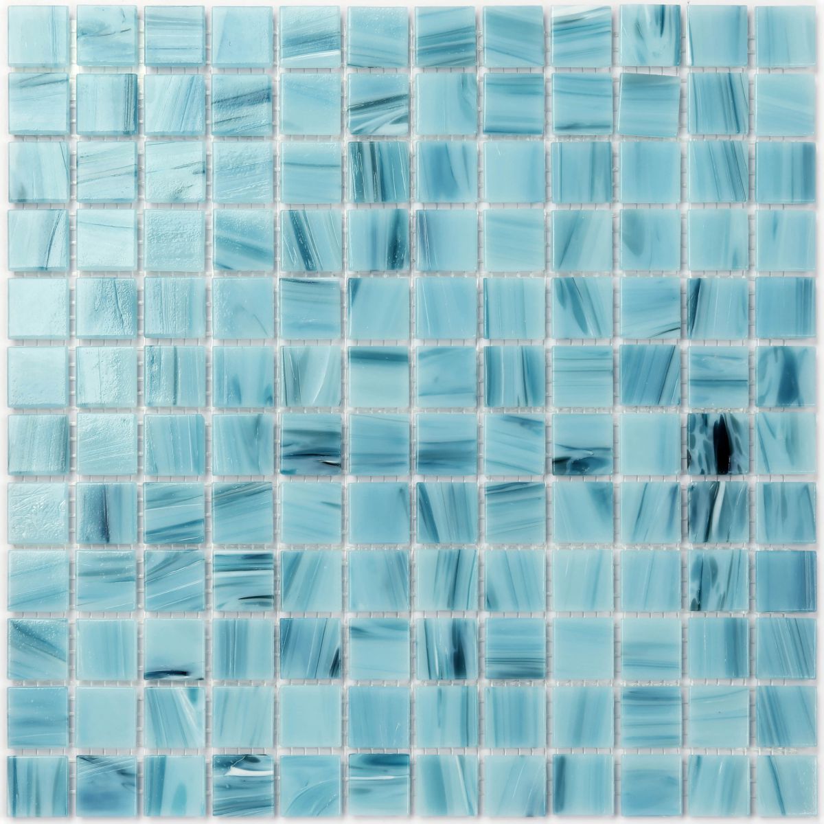 Glass Mosaic Stream Strip Veins Pattern -acid blue