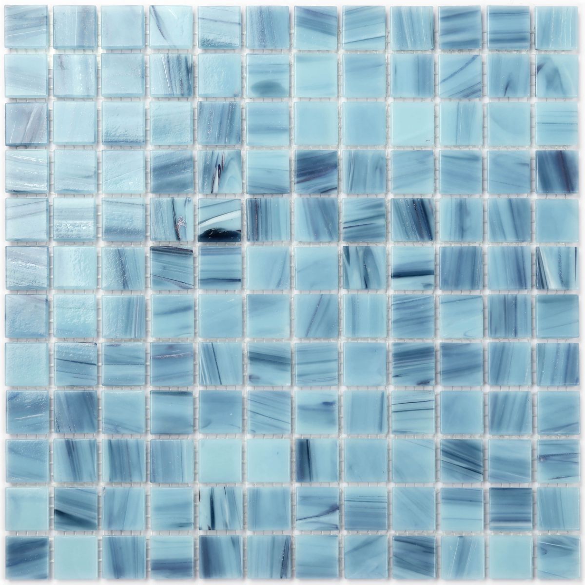 Glass Mosaic Stream Strip Veins Pattern - jewelry blue