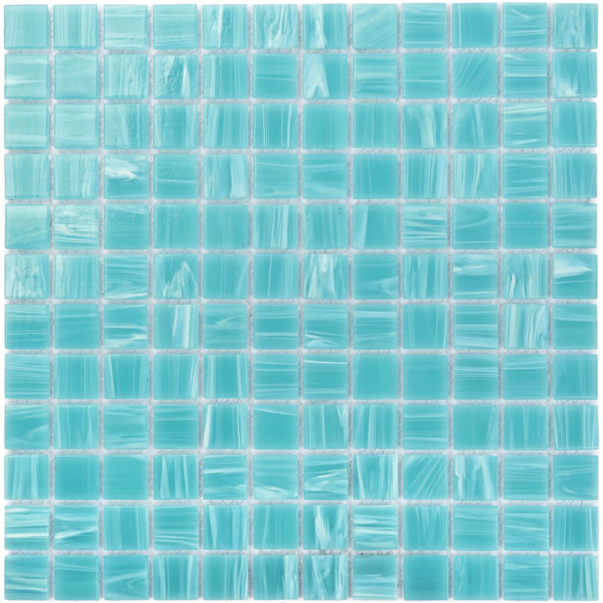 Glass Mosaic Stream Strip Veins Pattern - Cyan Blue