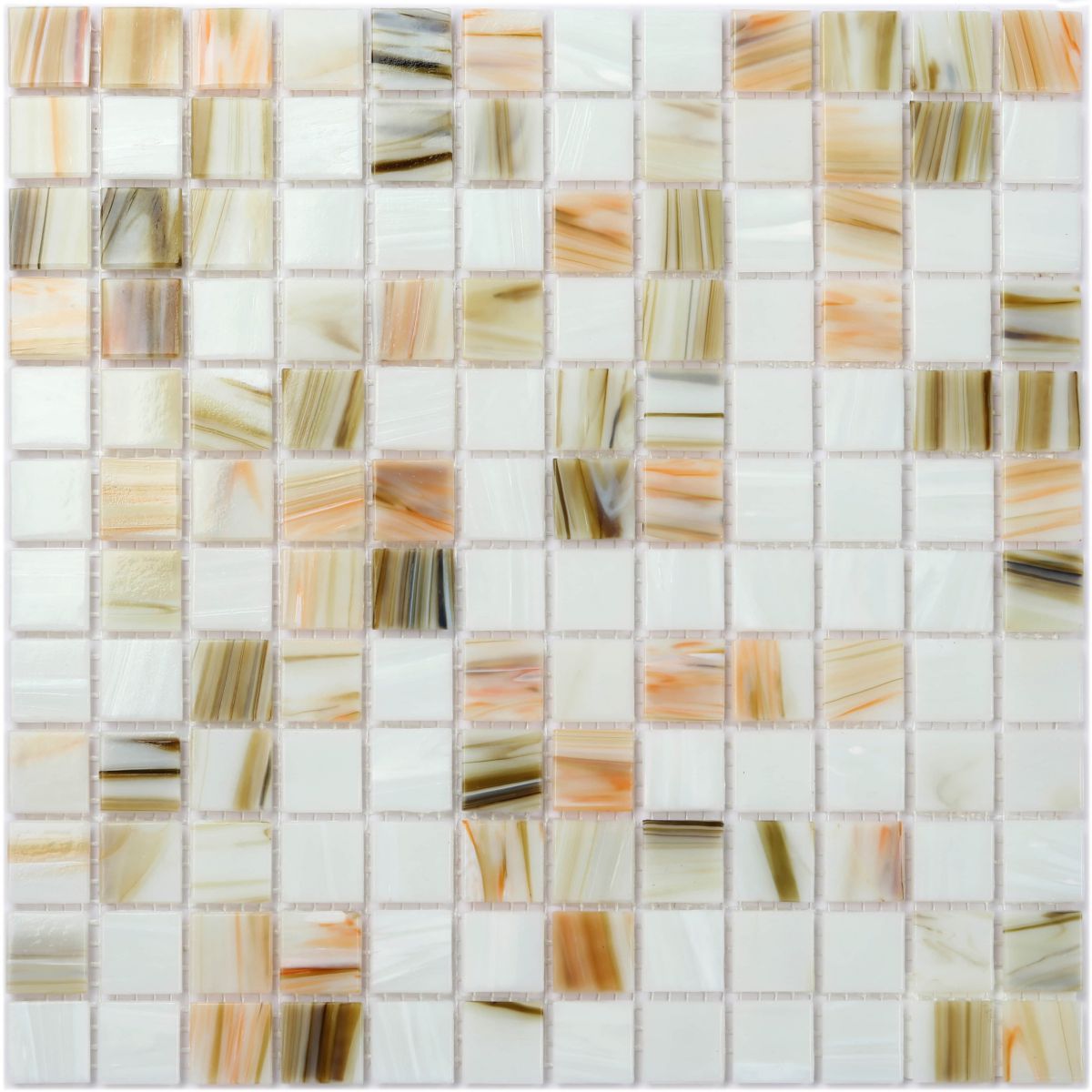 Glass Mosaic Stream Strip Veins Pattern - Yellow